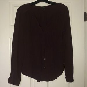 Aritzia Silk Maroon Blouse
